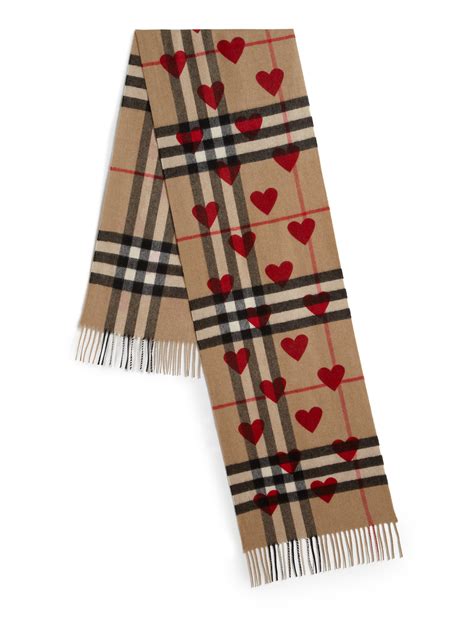 burberry heart print cashmere scarf|Burberry cashmere scarf for women.